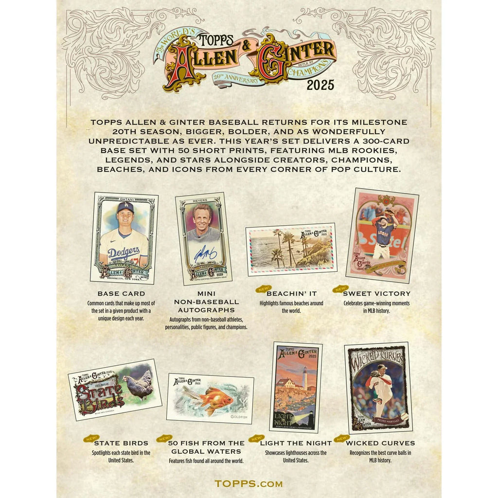 2025 Topps Allen Ginter Baseball Hobby 12 Box Case (Ships Sealed Only) - D2