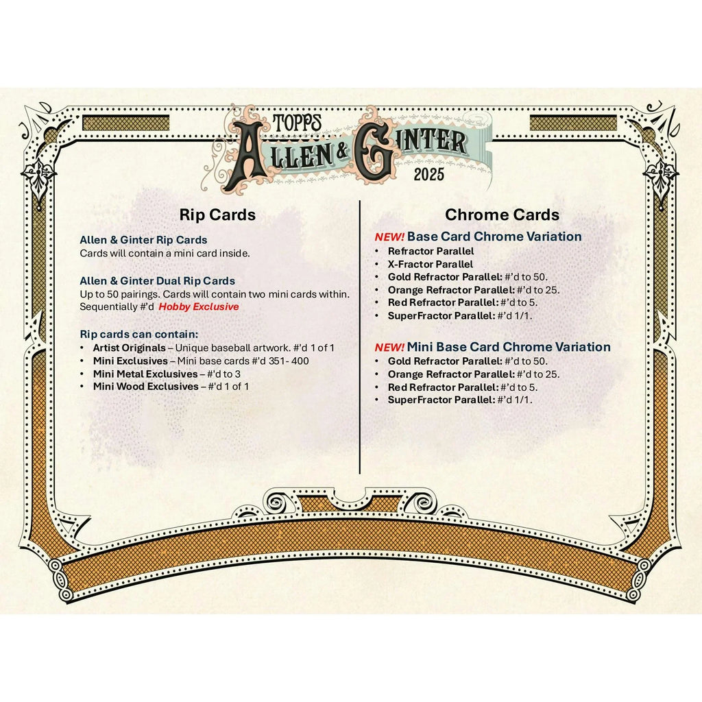 2025 Topps Allen Ginter Baseball Hobby 12 Box Case (Ships Sealed Only) - D2