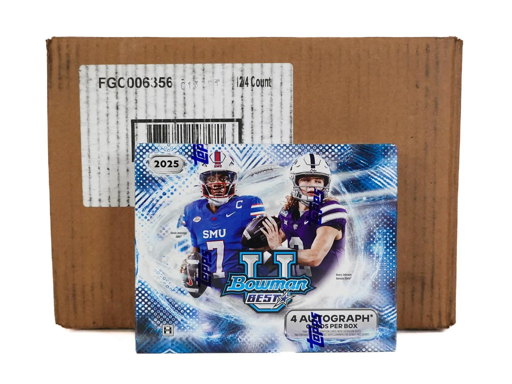 2025 Bowman University Best Football Hobby 12 Box Case (Ships Sealed Only)