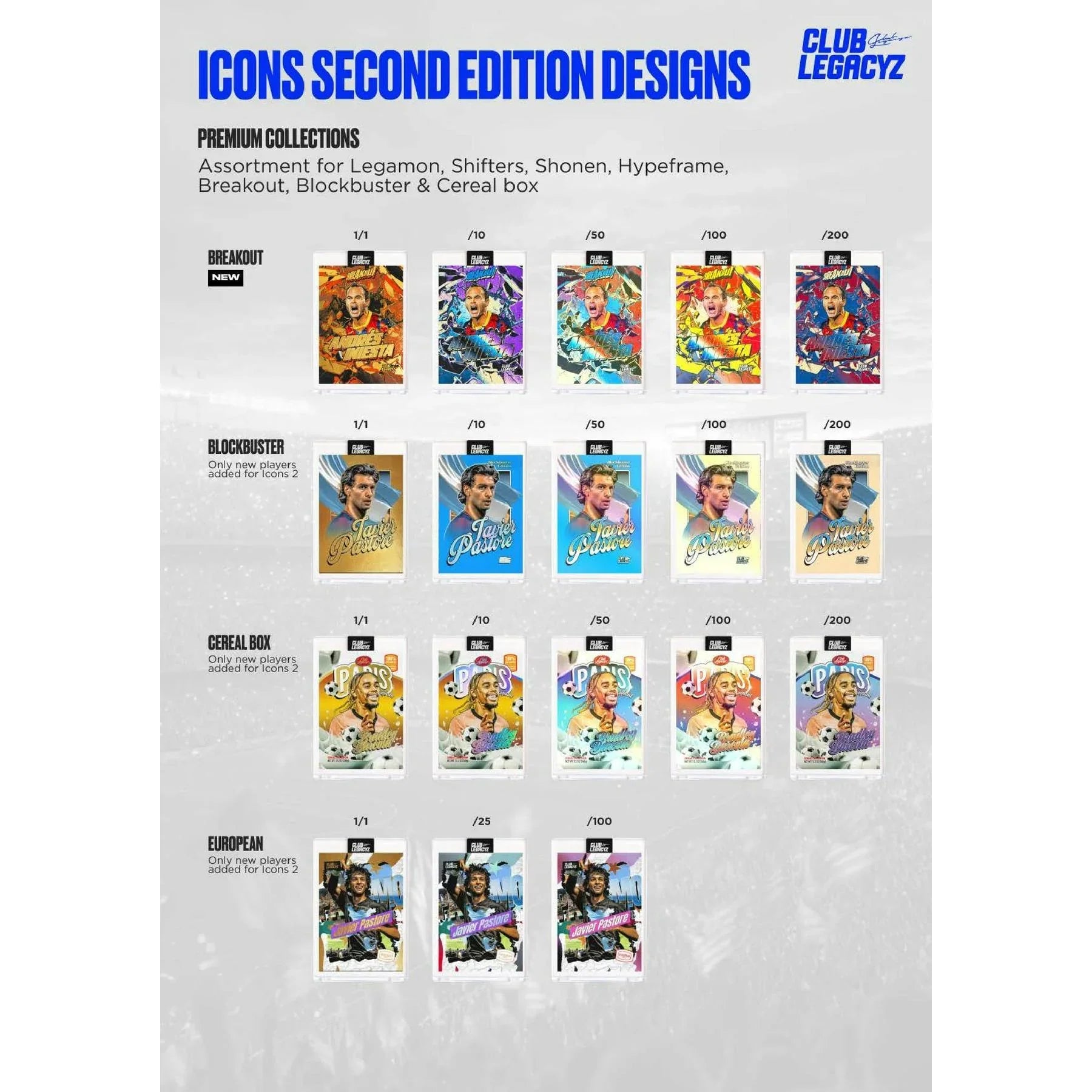 2025 Club Legacyz Icons Soccer Second Edition Hobby Box (Ships Sealed Only)