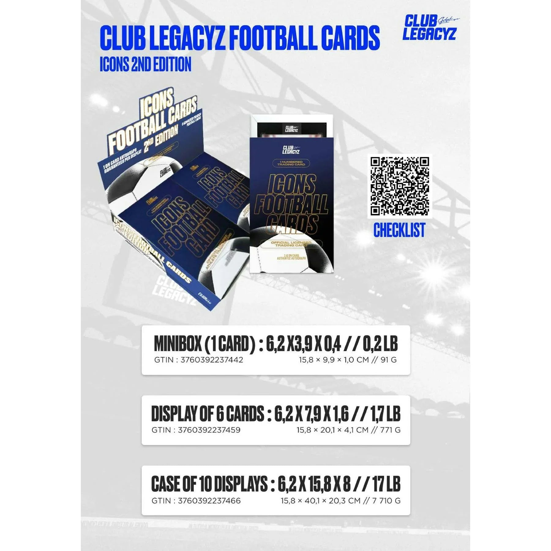 2025 Club Legacyz Icons Soccer Second Edition Hobby Box (Ships Sealed Only)