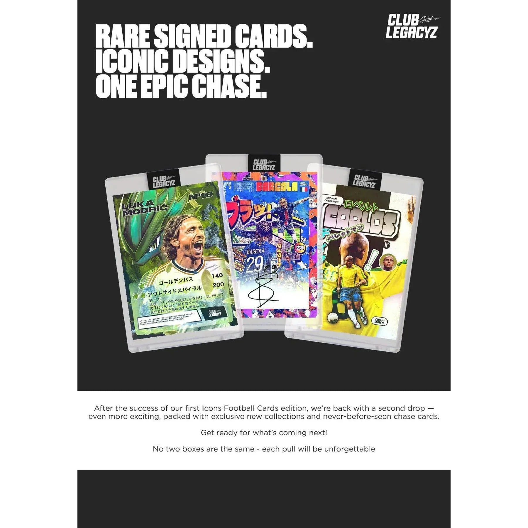 2025 Club Legacyz Icons Soccer Second Edition Hobby Box (Ships Sealed Only)