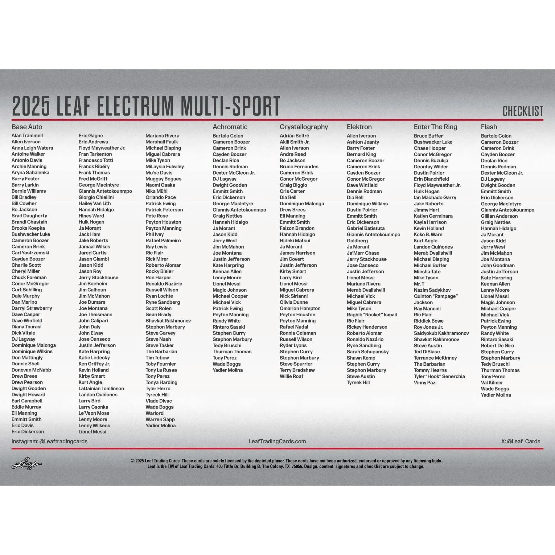 2025 Leaf Electrum Multisport Hobby Box (Ships Sealed Only)