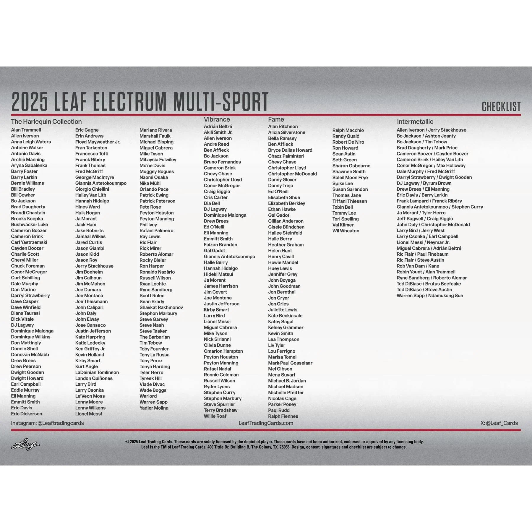 2025 Leaf Electrum Multisport Hobby Box (Ships Sealed Only)