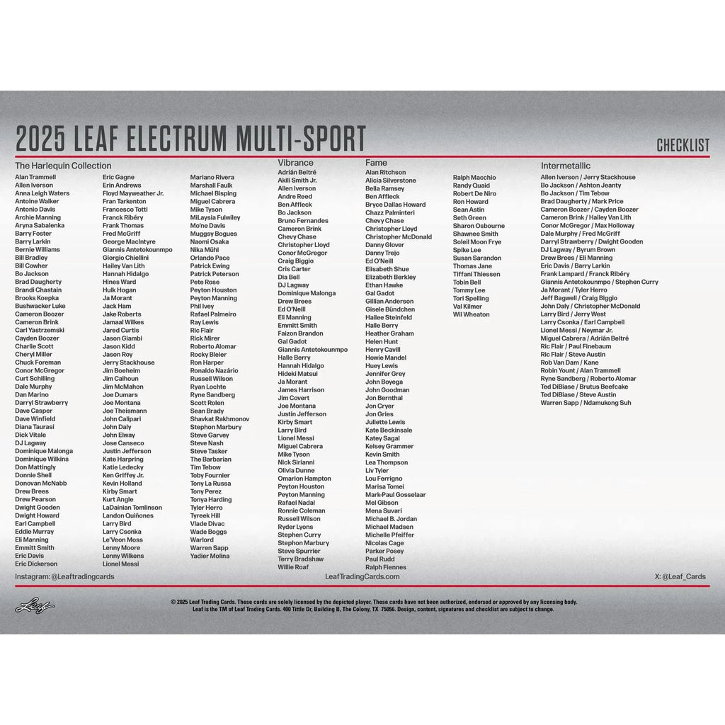 2025 Leaf Electrum Multisport Super Mega Box (Ships Sealed Only)