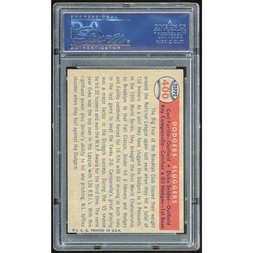 1957 Topps #400 Dodgers Sluggers Card | PSA 7