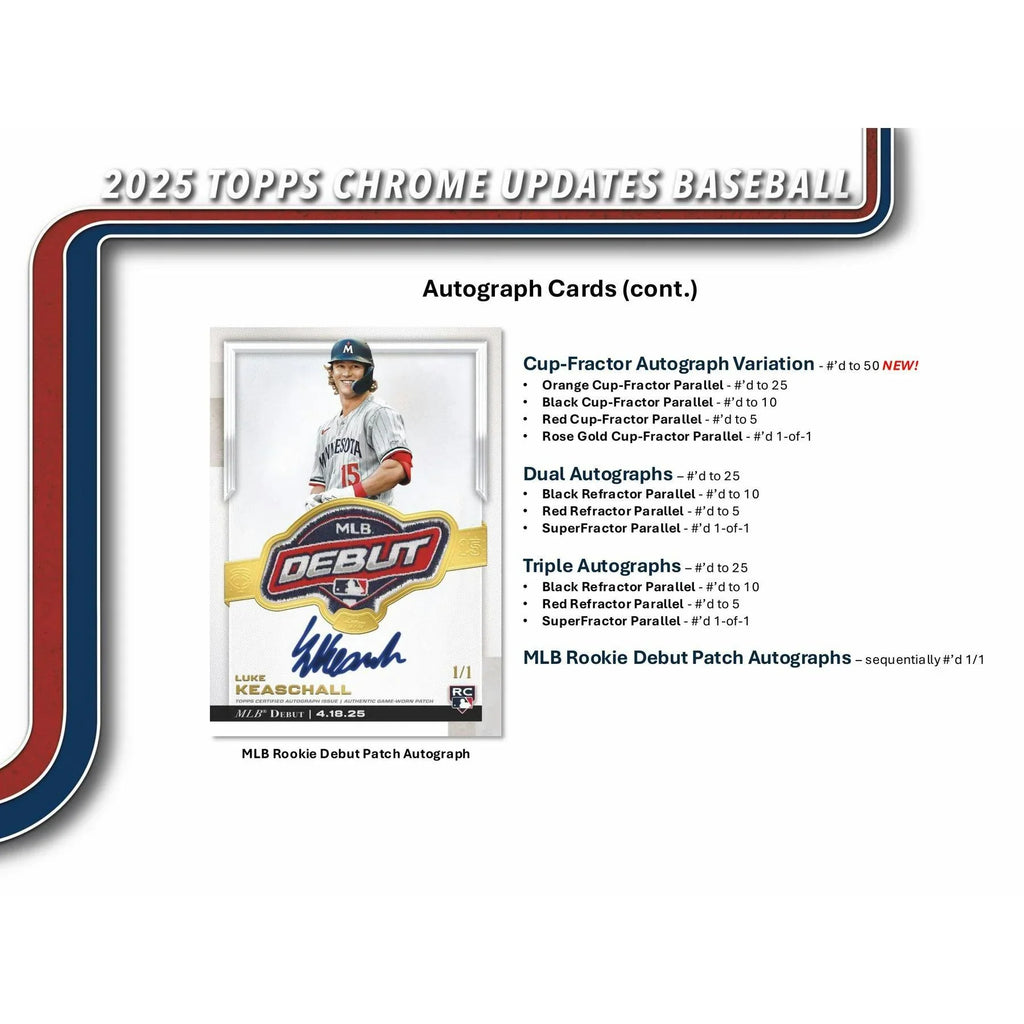2025 Topps Chrome Update Series Baseball Mega 20 Box Case (Ships Sealed Only) - D2