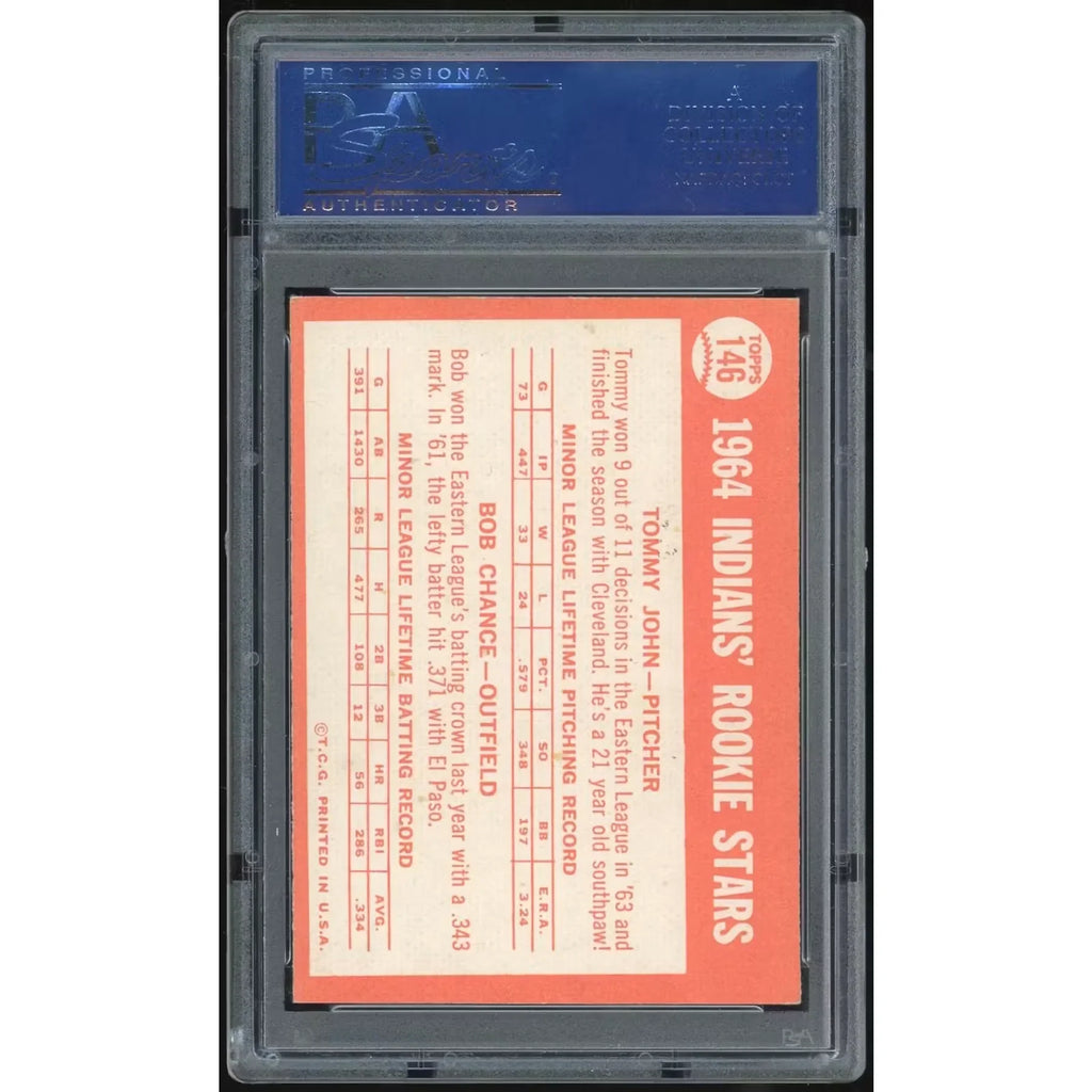 1964 Topps #146 Tommy John Rookie Card | PSA 7