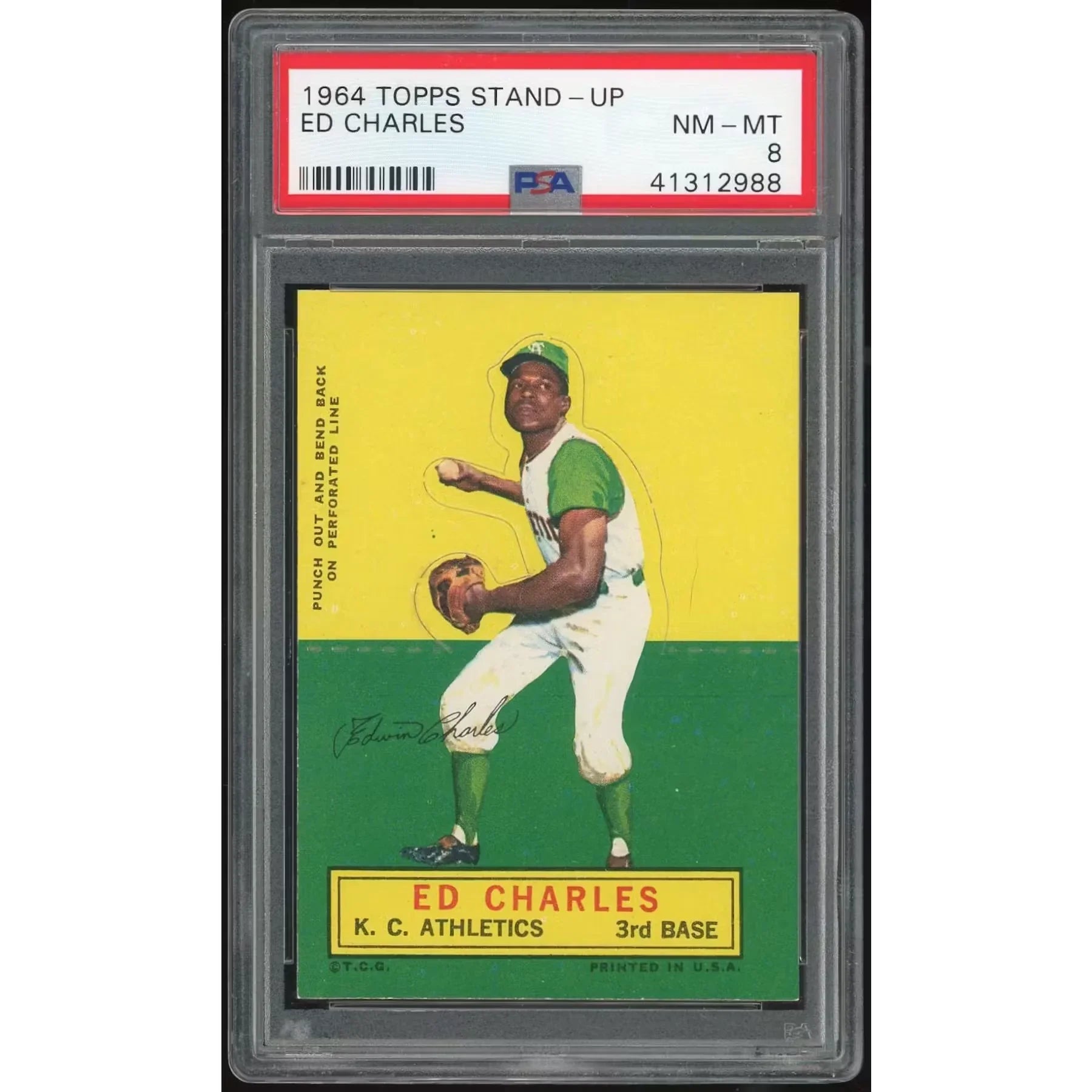 1964 Topps Stand Up Ed Charles PSA 8 *2988 - D1