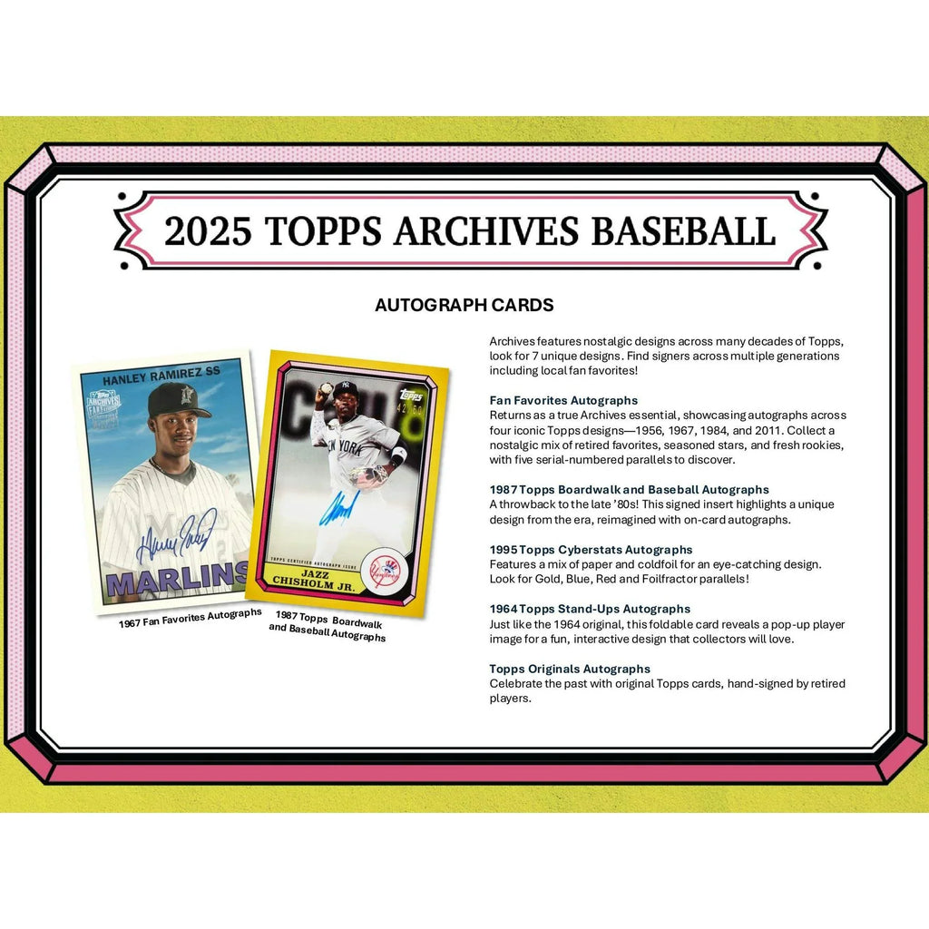 2025 Topps Archives Baseball Blaster 40 Box Case (Ships Sealed Only)