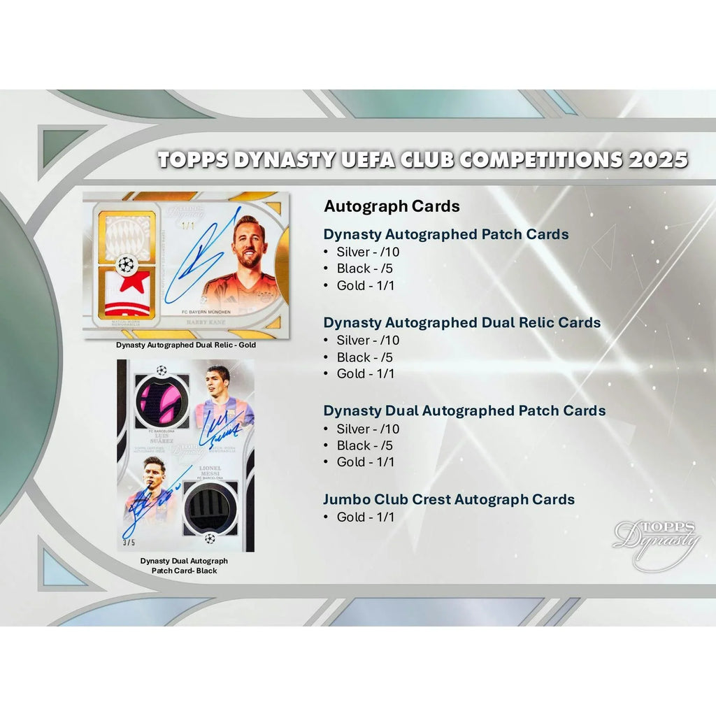 2025 Topps Dynasty UEFA Club Competitions Soccer Hobby Box (Ships Sealed Only)