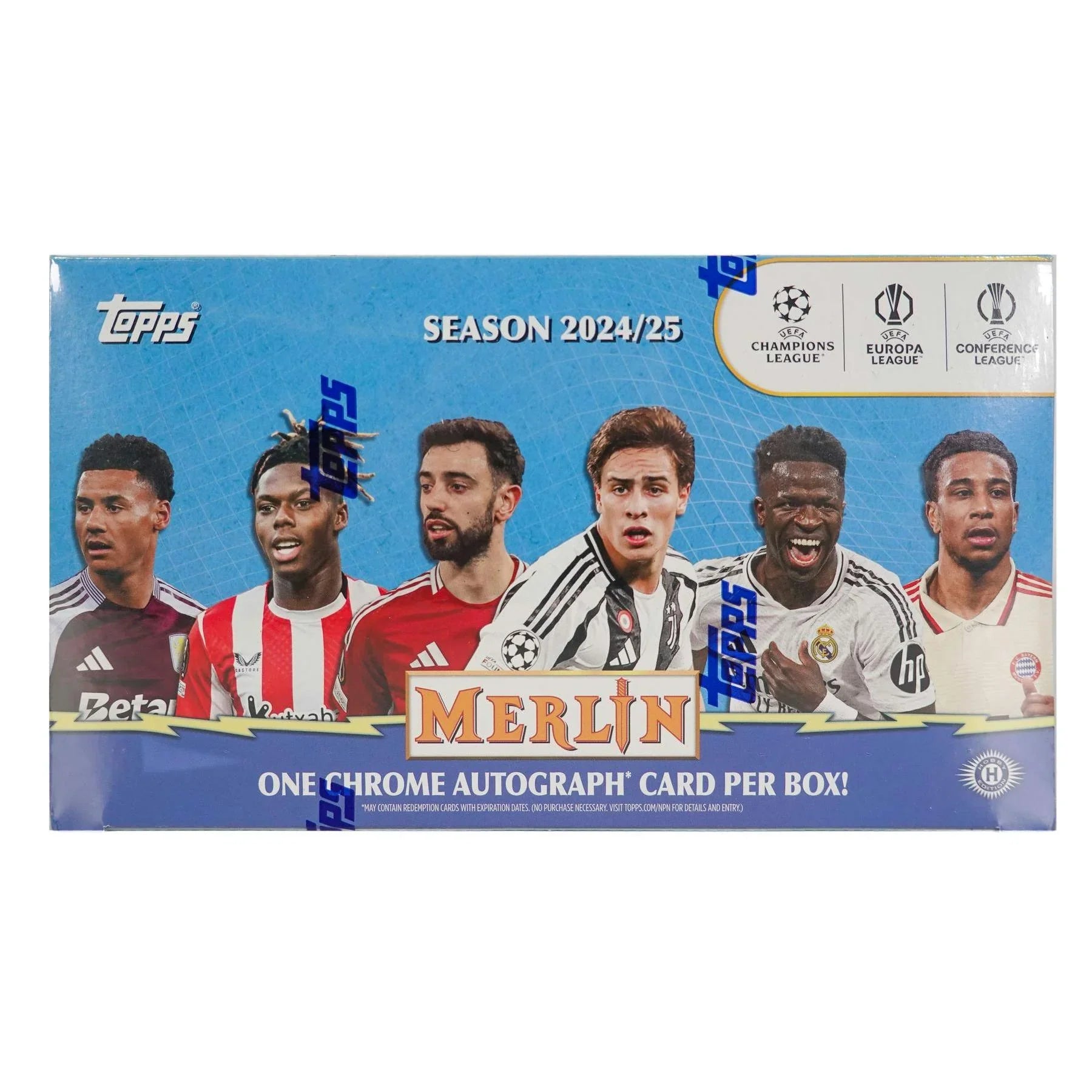 2024 25 Topps Chrome Merlin UEFA Club Competitions Hobby Box (Ships Sealed Only)