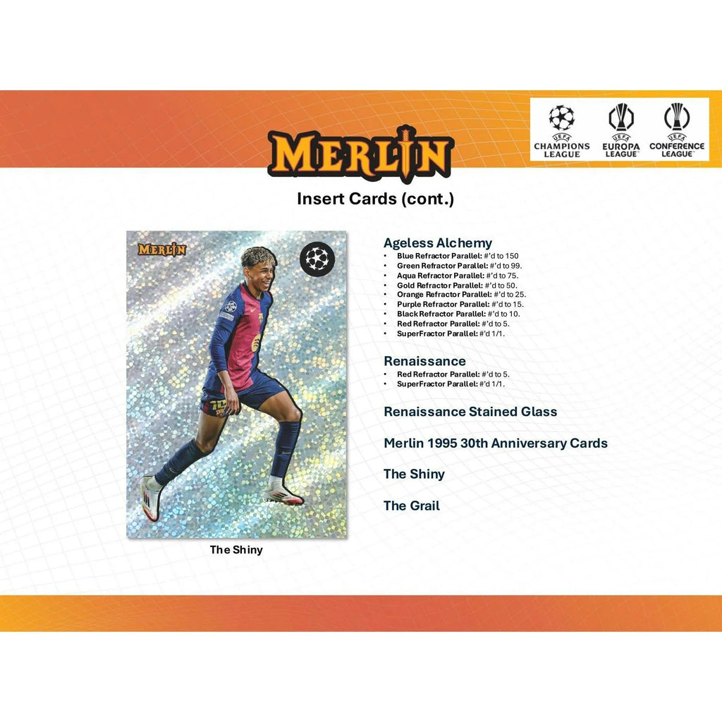 2024 25 Topps Chrome Merlin UEFA Club Competitions Hobby Box (Ships Sealed Only)