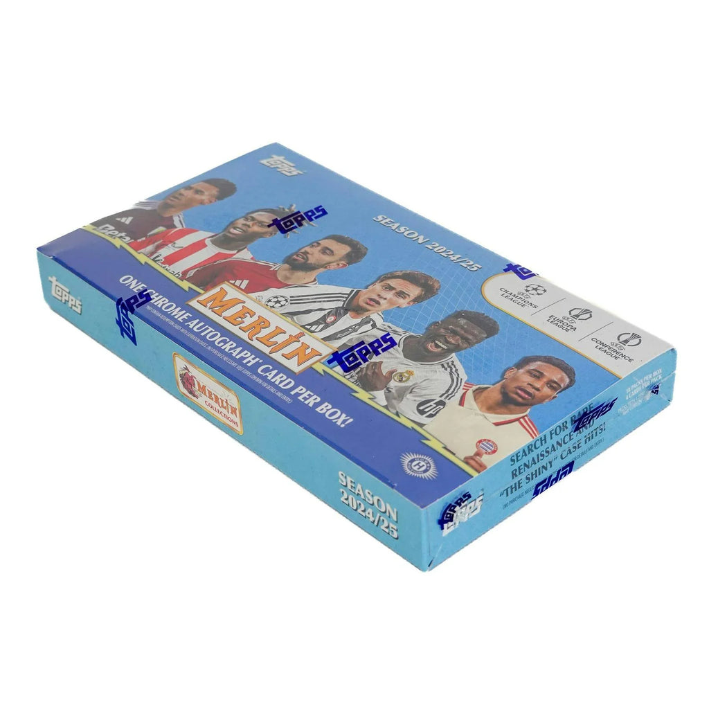 2024 25 Topps Chrome Merlin UEFA Club Competitions Hobby Box (Ships Sealed Only)