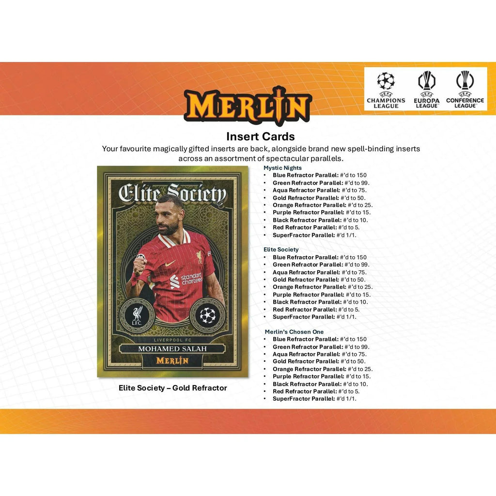 2024 25 Topps Chrome Merlin UEFA Club Competitions Soccer Blaster Box (Ships Sealed Only)