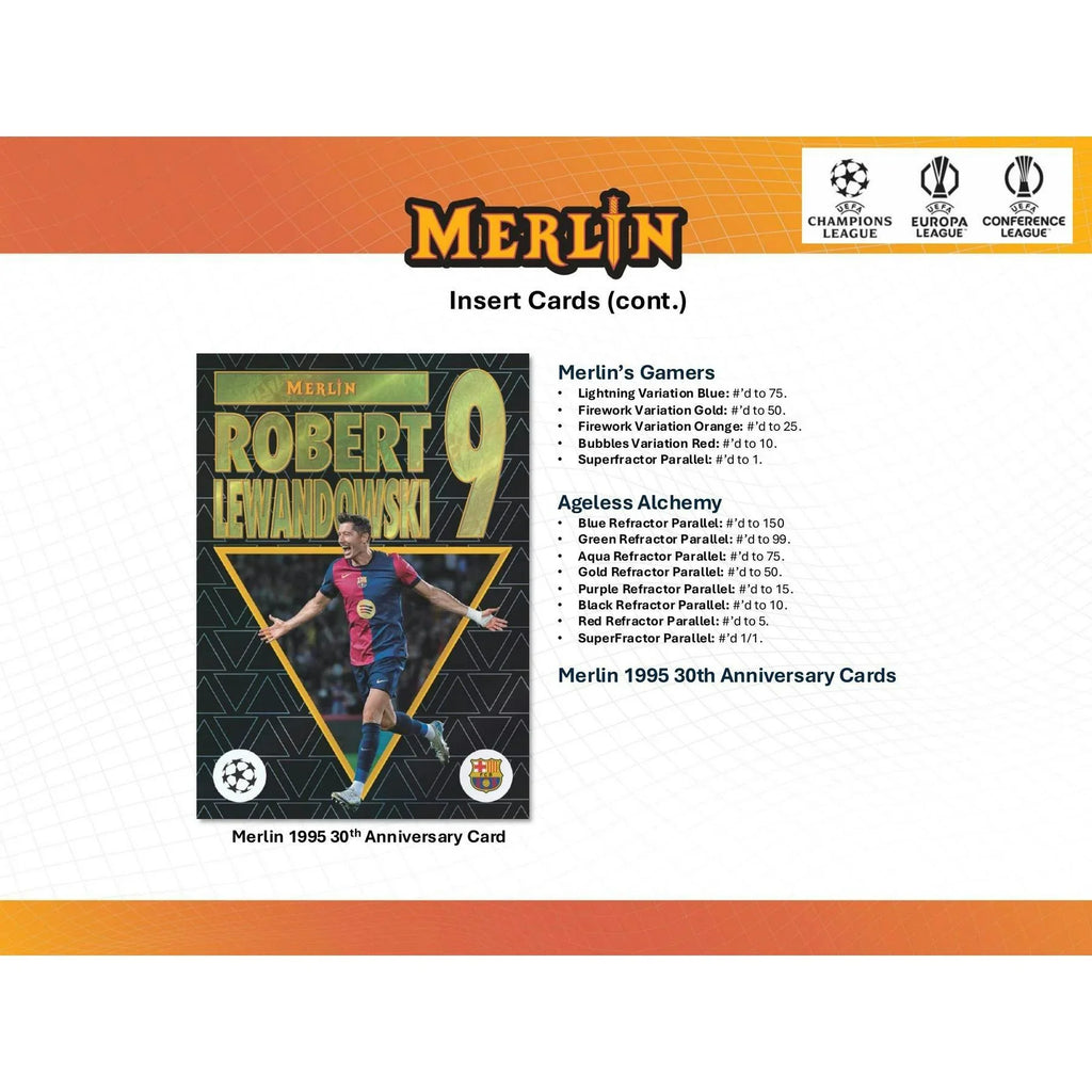 2024 25 Topps Chrome Merlin UEFA Club Competitions Soccer Blaster Box (Ships Sealed Only)