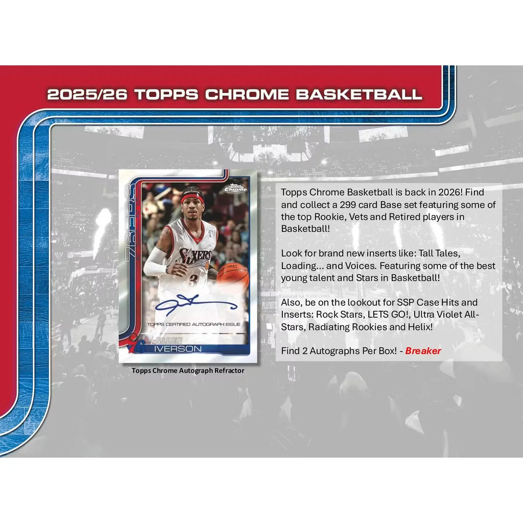 2025 26 Topps Chrome Basketball Delight Box (Ships Sealed Only)