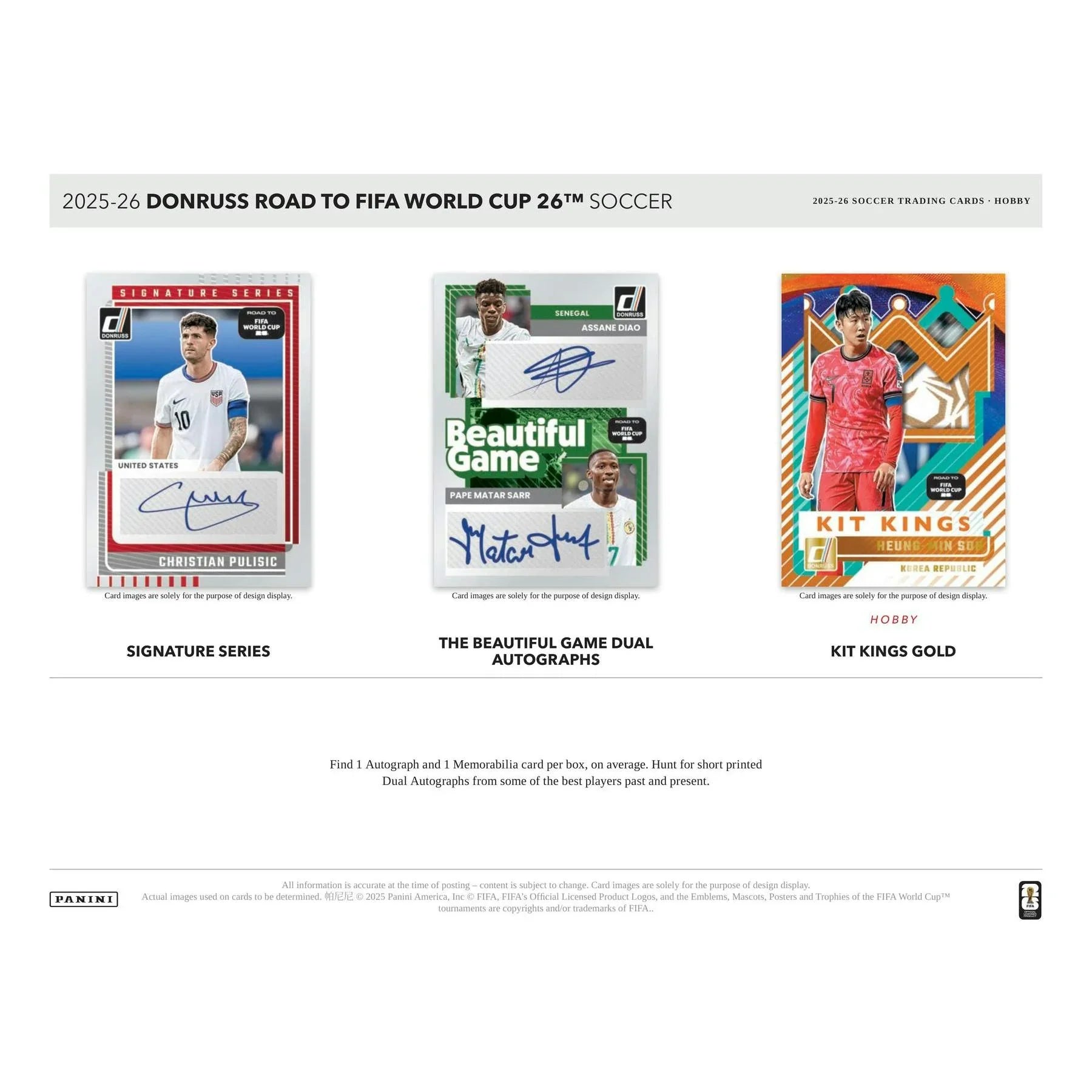 2025 26 Panini Donruss Road to FIFA World Cup Soccer Hobby Box (Ships Sealed Only)