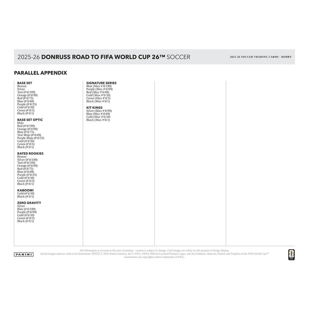 2025 26 Panini Donruss Road to FIFA World Cup Soccer Hobby Box (Ships Sealed Only)