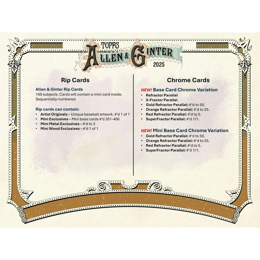 2025 Topps Allen Ginter Baseball Jumbo Value Pack Case 108 Ct (Ships Sealed Only)