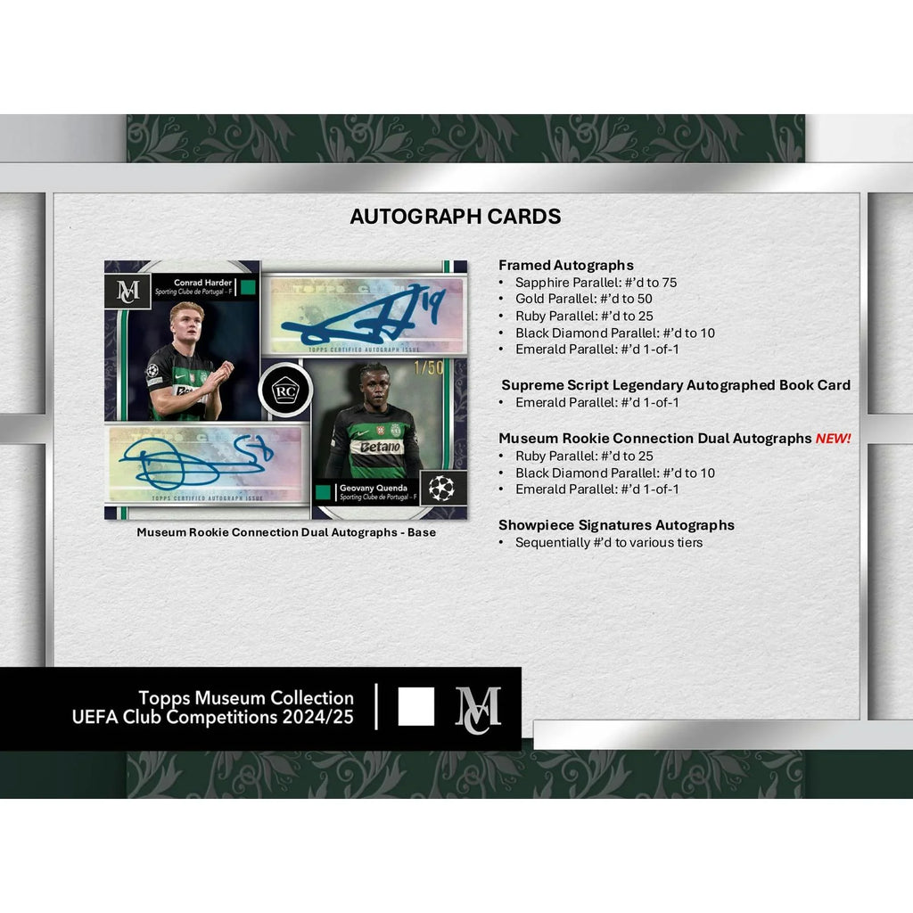 2024 25 Topps UEFA Club Competitions Museum Collection Hobby Box (Ships Sealed Only) - D