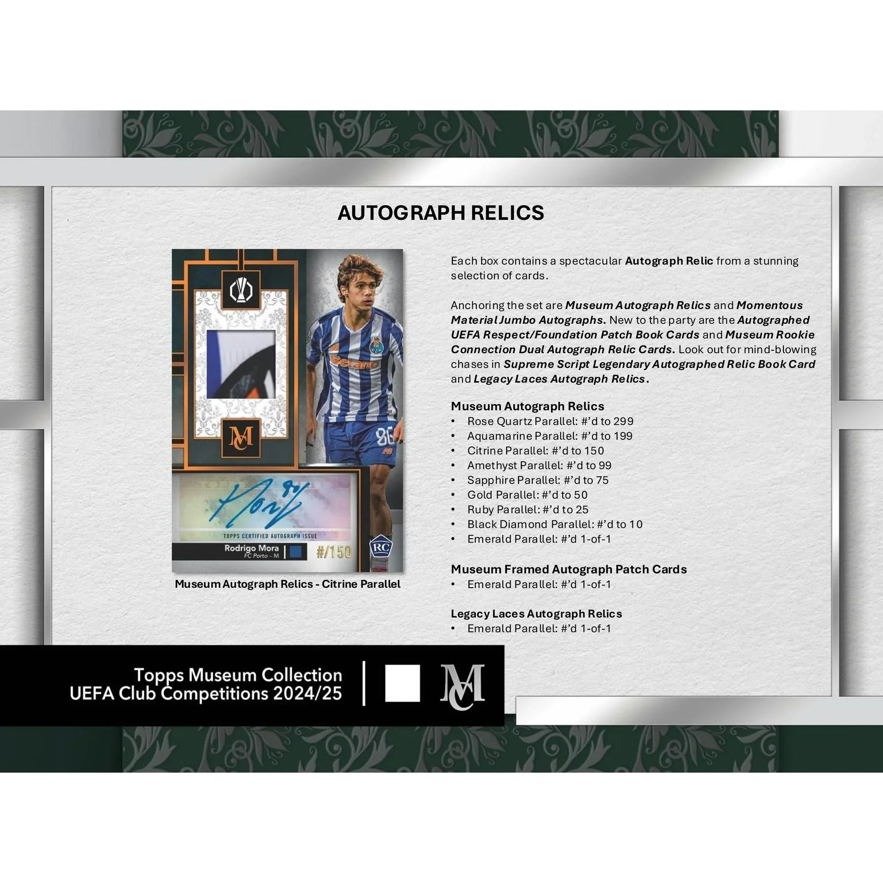 2024 25 Topps UEFA Club Competitions Museum Collection Hobby Box (Ships Sealed Only) - D