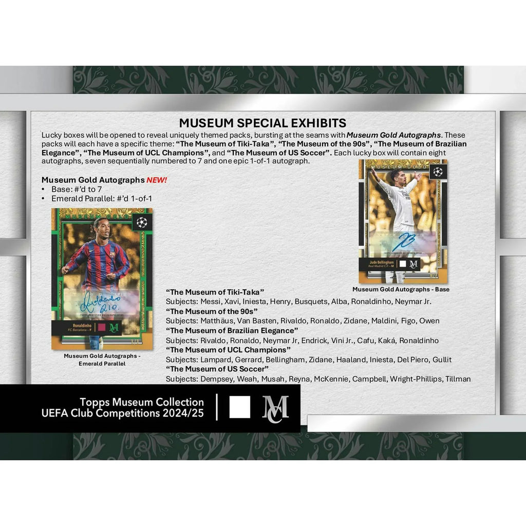 2024 25 Topps UEFA Club Competitions Museum Collection Hobby Box (Ships Sealed Only) - D