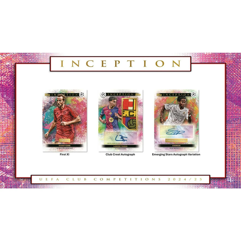 2024 25 Topps Inception UEFA Club Competitions Soccer Hobby Box (Ships Sealed Only)