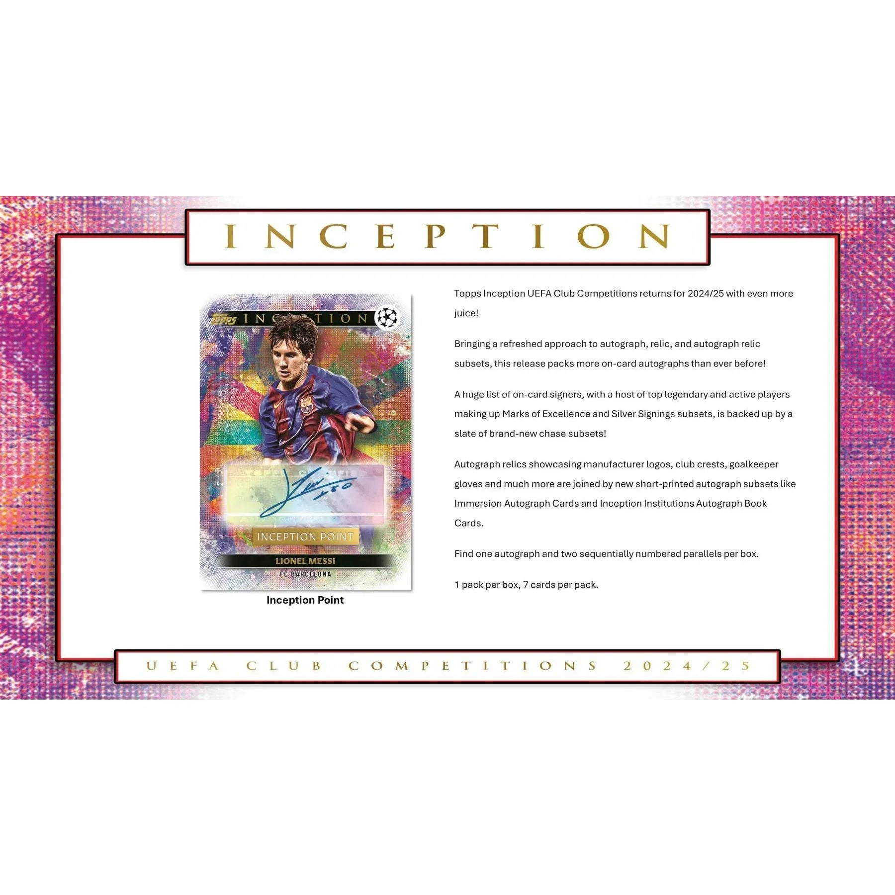 2024 25 Topps Inception UEFA Club Competitions Soccer Hobby 12 Box Case (Ships Sealed Only)