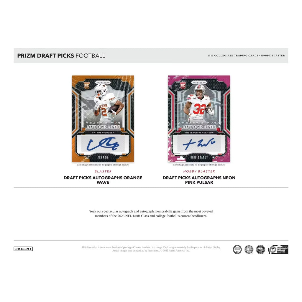 2025 Panini Prizm Draft Picks Football Blaster Box (Ships Sealed Only)
