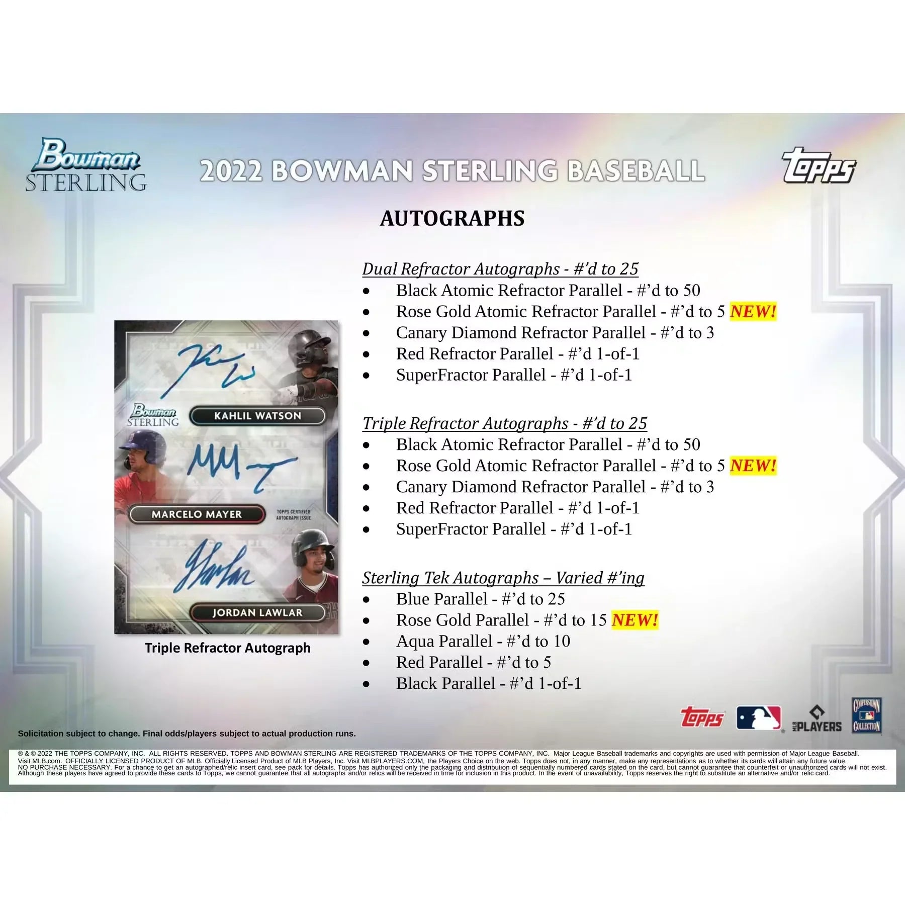 2022 Bowman Sterling Baseball Hobby 12 Box Case (Ships Sealed Only)