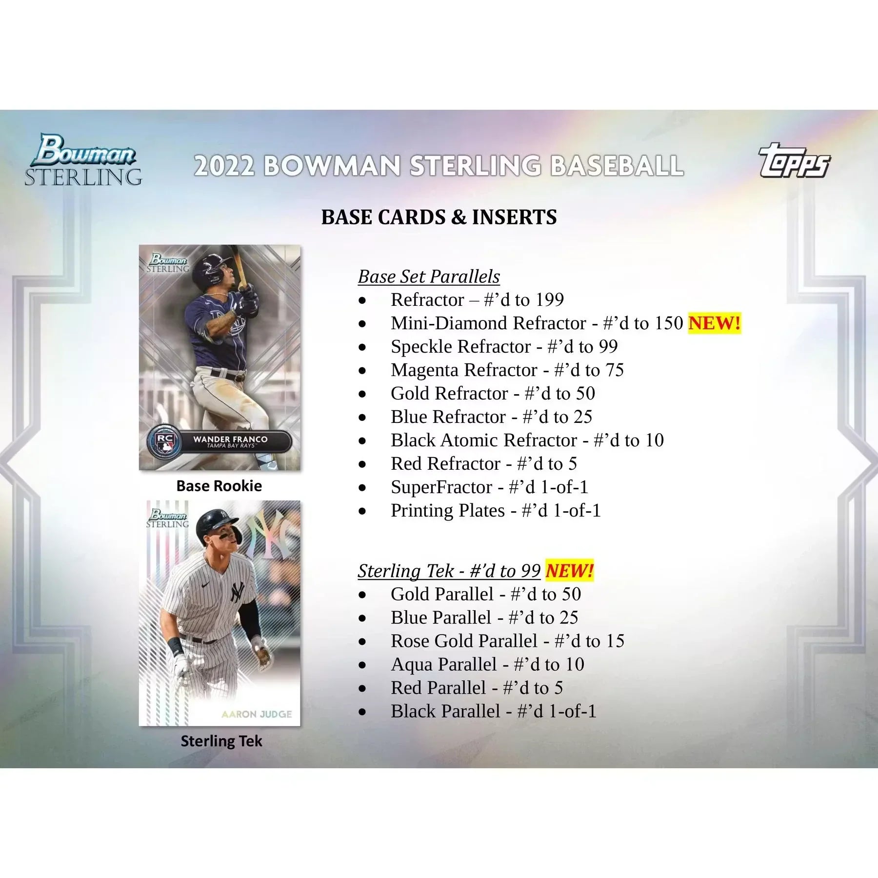 2022 Bowman Sterling Baseball Hobby Box (Ships Sealed Only)