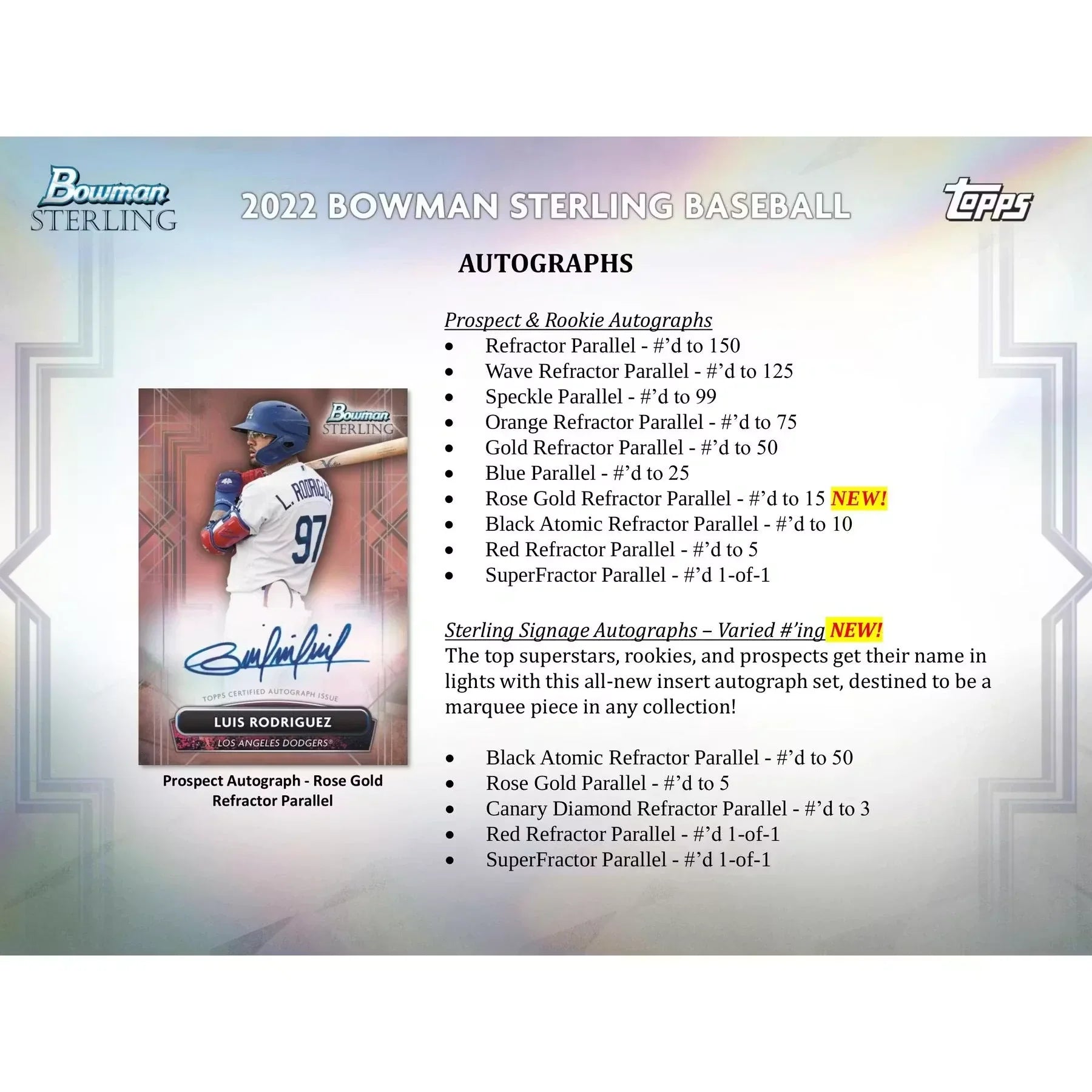2022 Bowman Sterling Baseball Hobby Box (Ships Sealed Only)