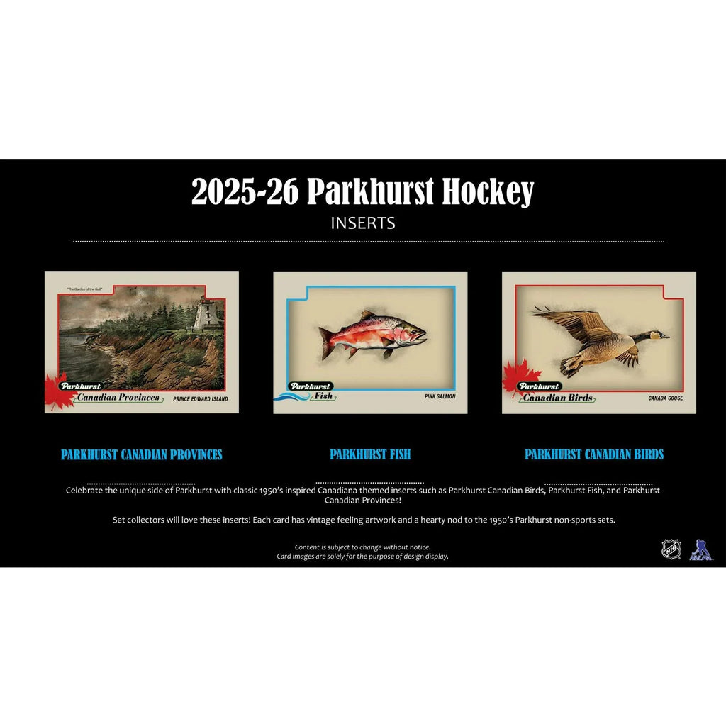 2025 26 Upper Deck Parkhurst Hockey Hobby 12 Box Case Presell Releases Jul 1st 2026 (Ships Sealed Only)