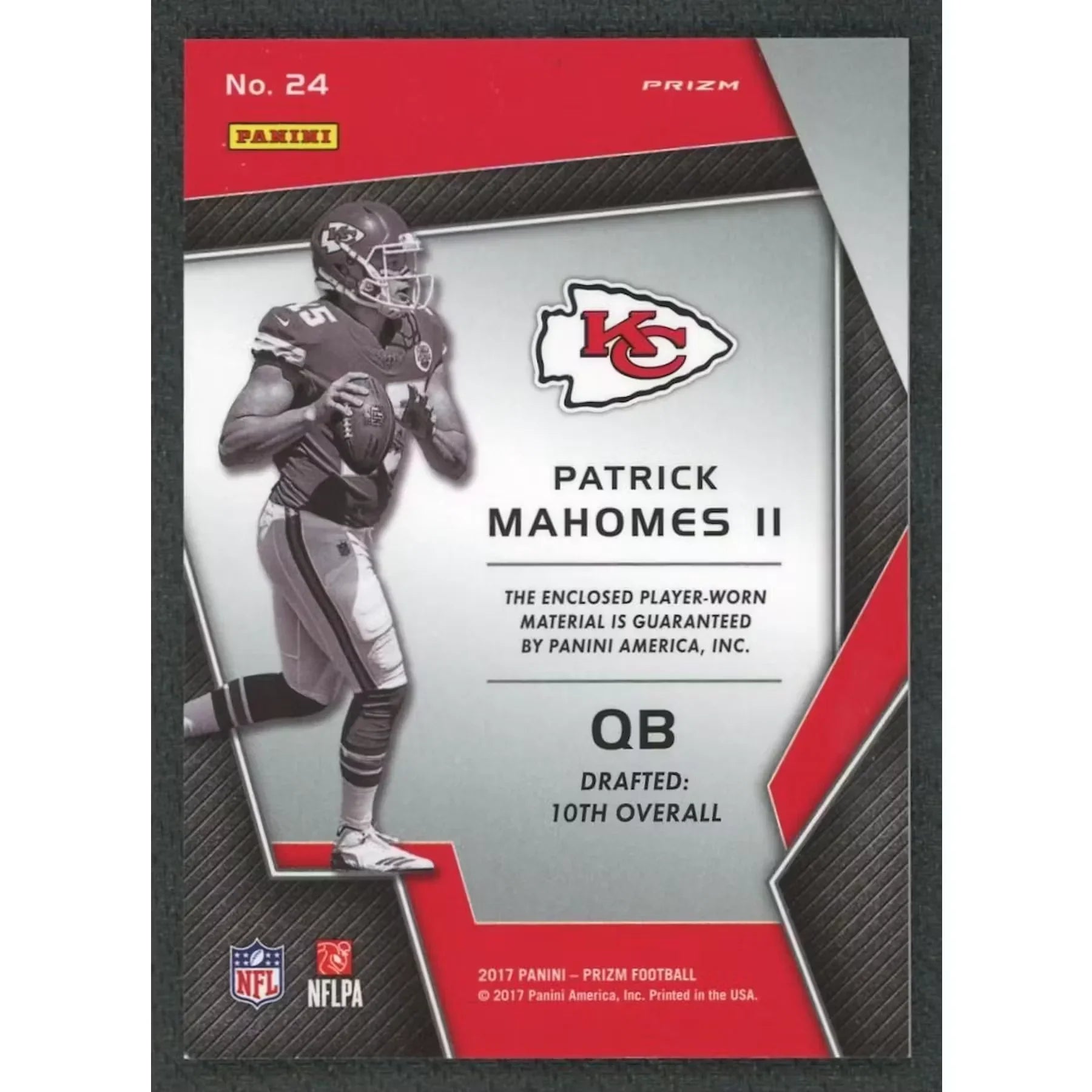 Patrick Mahomes 2017 Panini Prizm Premier Jerseys Pink Rookie Patch #24