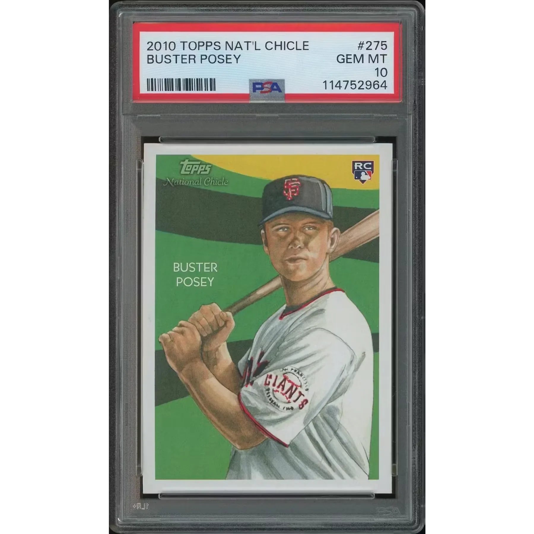 Buster Posey 2010 Topps National Chicle Rookie Card #275 | PSA 10 Gem Mint