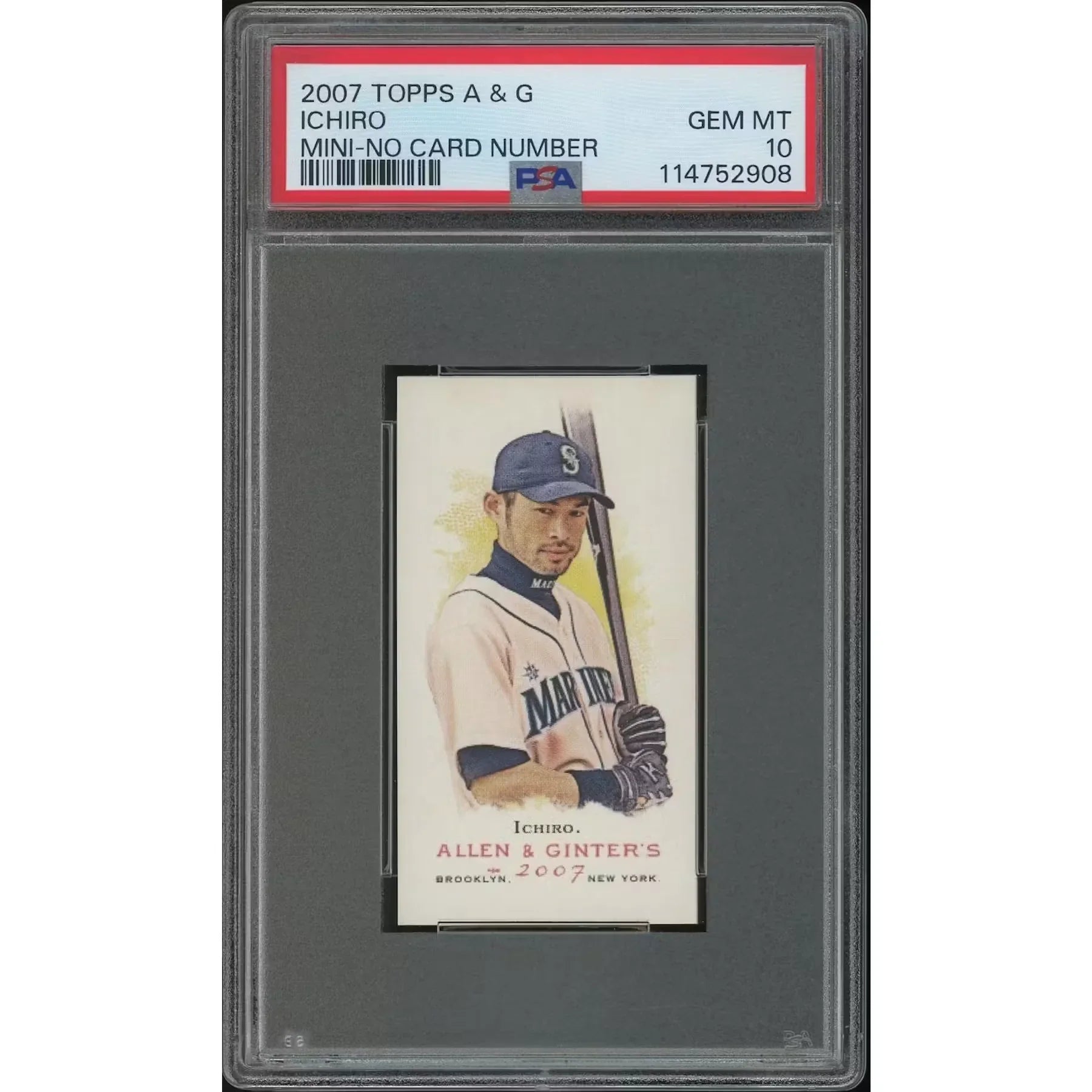 Ichiro Suzuki 2007 Topps Allen & Ginter Mini Card | PSA 10 Gem Mint