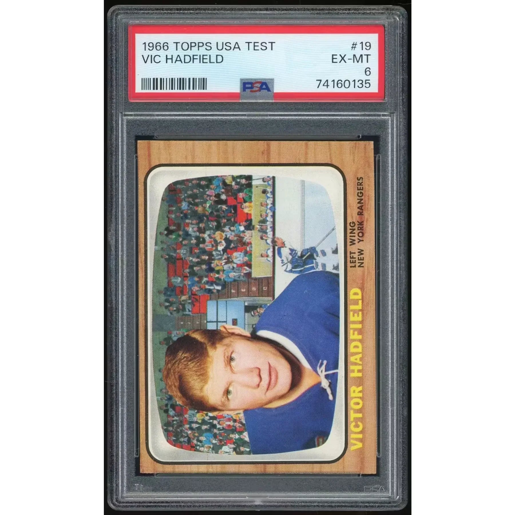 Vic Hadfield 1966-67 Topps USA Test #19 Card | PSA 6
