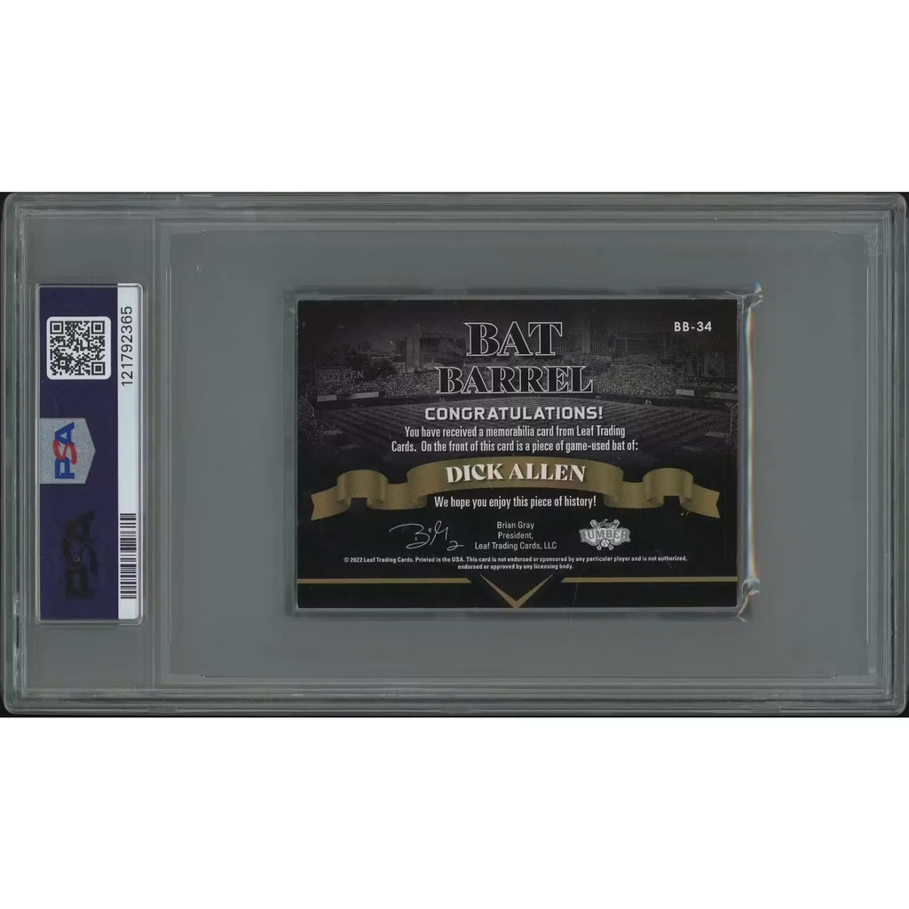 Dick Allen Signed Bat Barrel #1 Card | 2022 Leaf Lumber #BB34 1/1