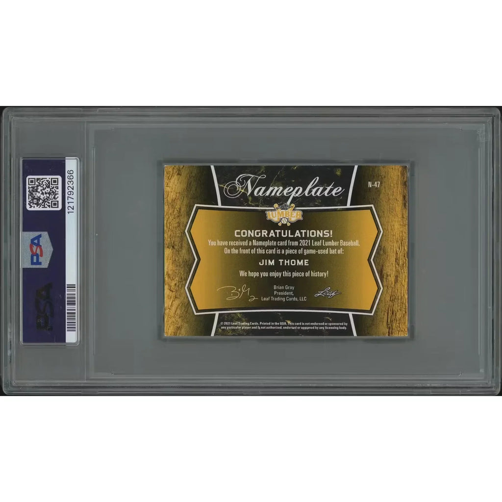Jim Thome Signed Nameplate Bat Barrel | 2021 Leaf Lumber Kings #1/1