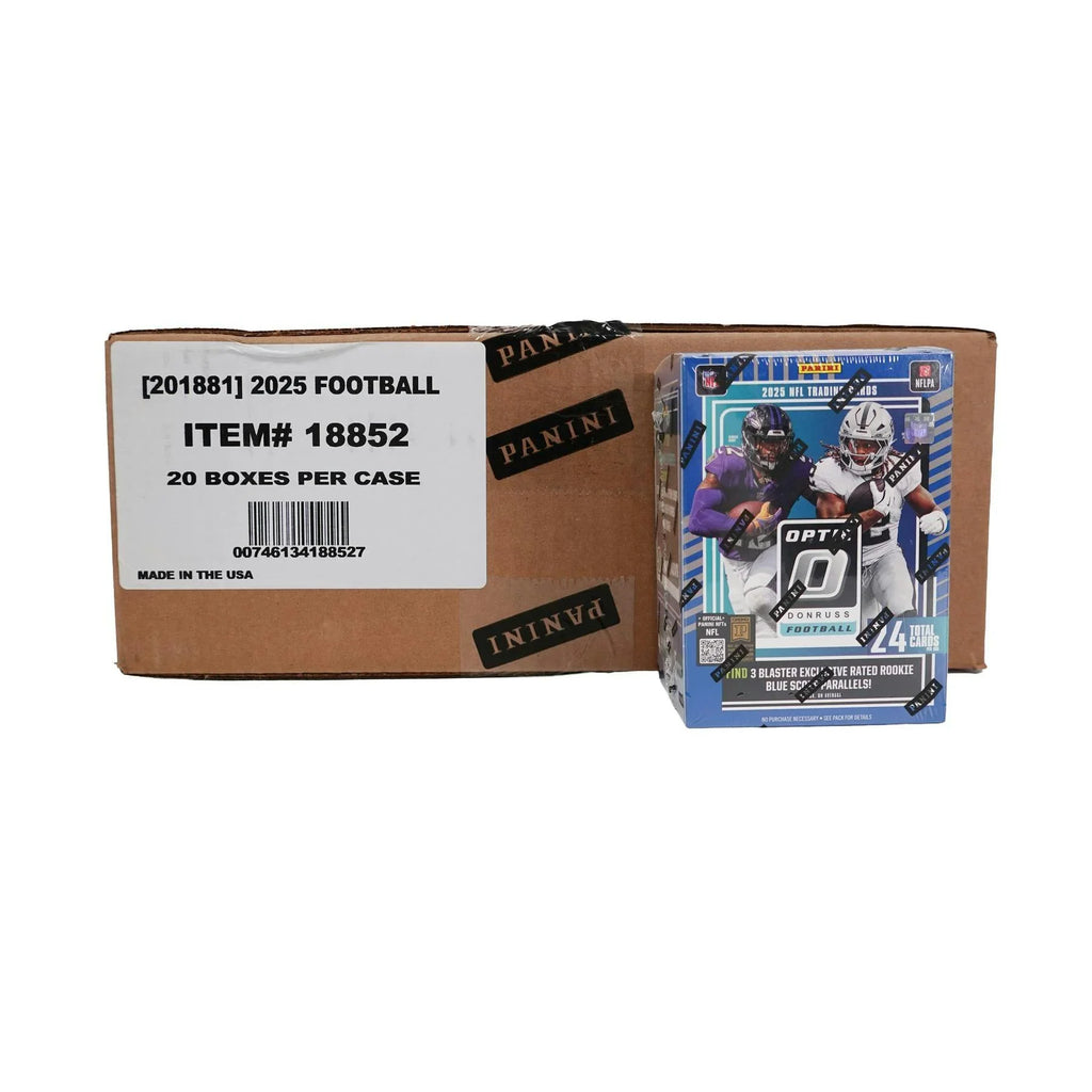 Panini Donruss 2025 Optic Football Blaster Hobby 20 Box Case Blue Scope Parallels (Ships Sealed Only)