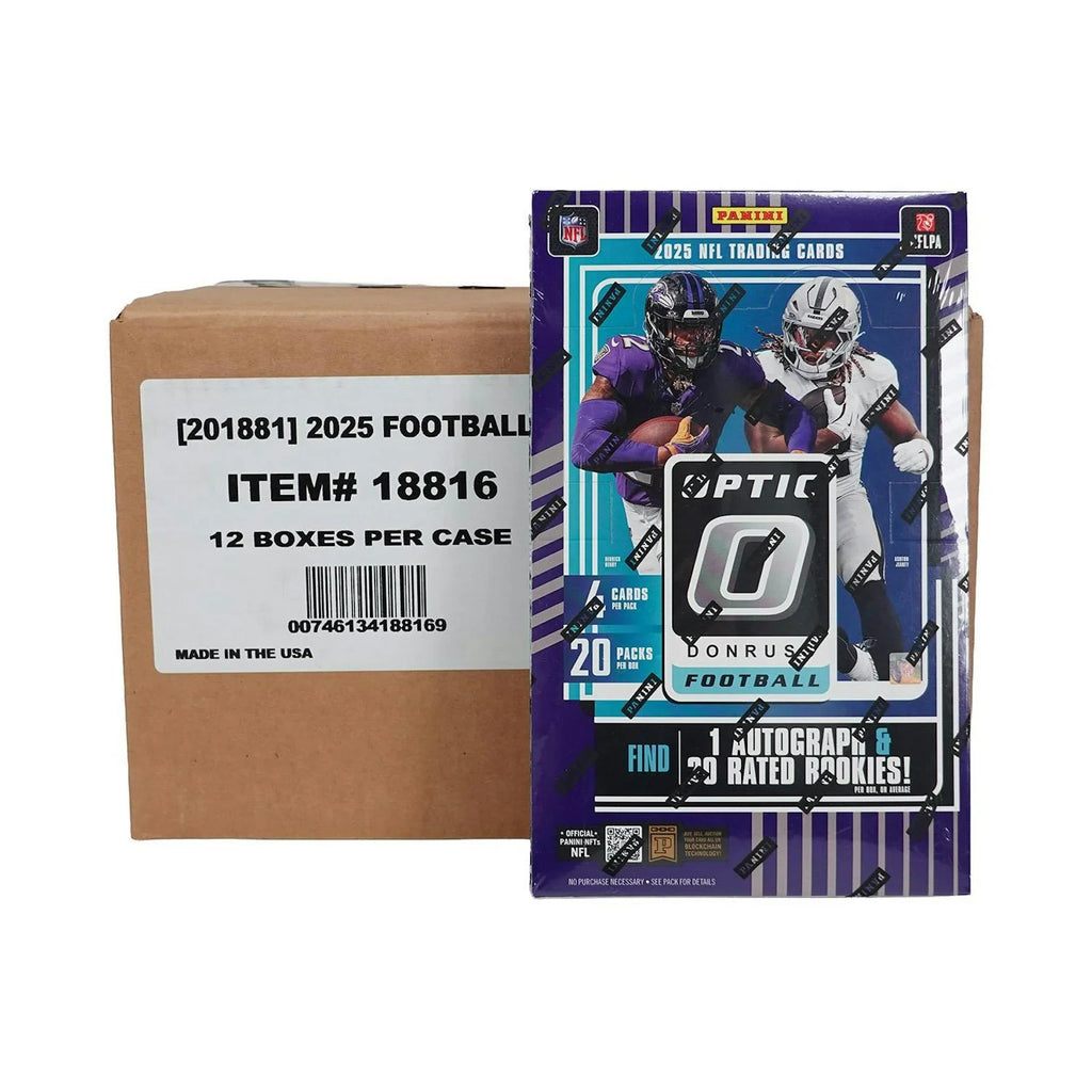 2025 Panini Donruss Optic Football Hobby 12 Box Case (Ships Sealed Only) - D