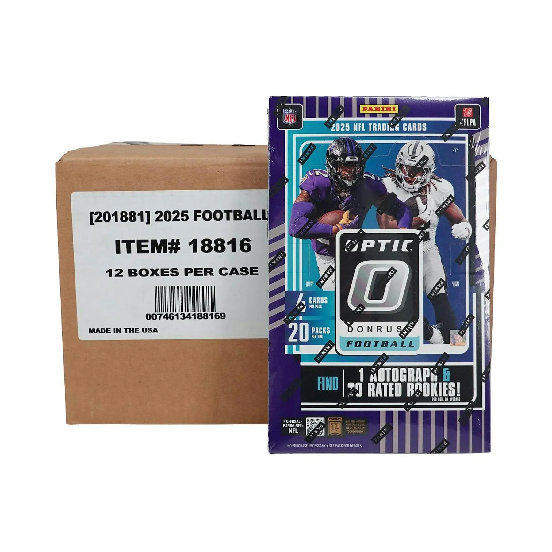 2025 Panini Donruss Optic Football Hobby 12 Box Case (Ships Sealed Only) - D