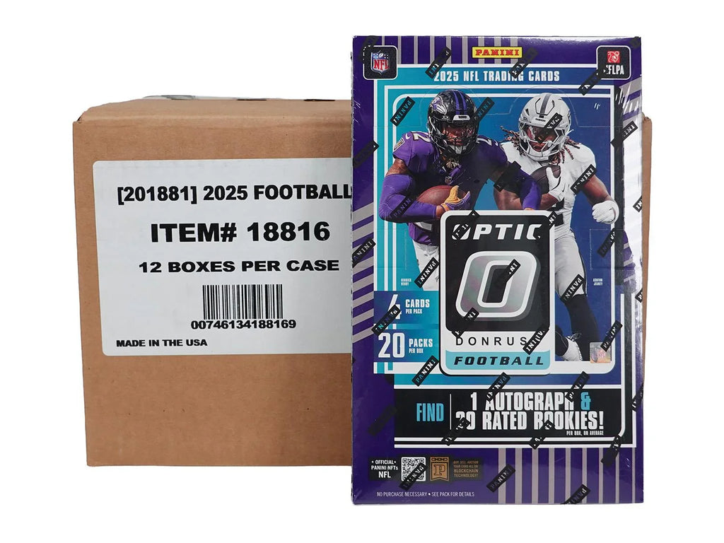 2025 Panini Donruss Optic Football Hobby 12 Box Case (Ships Sealed Only) - D