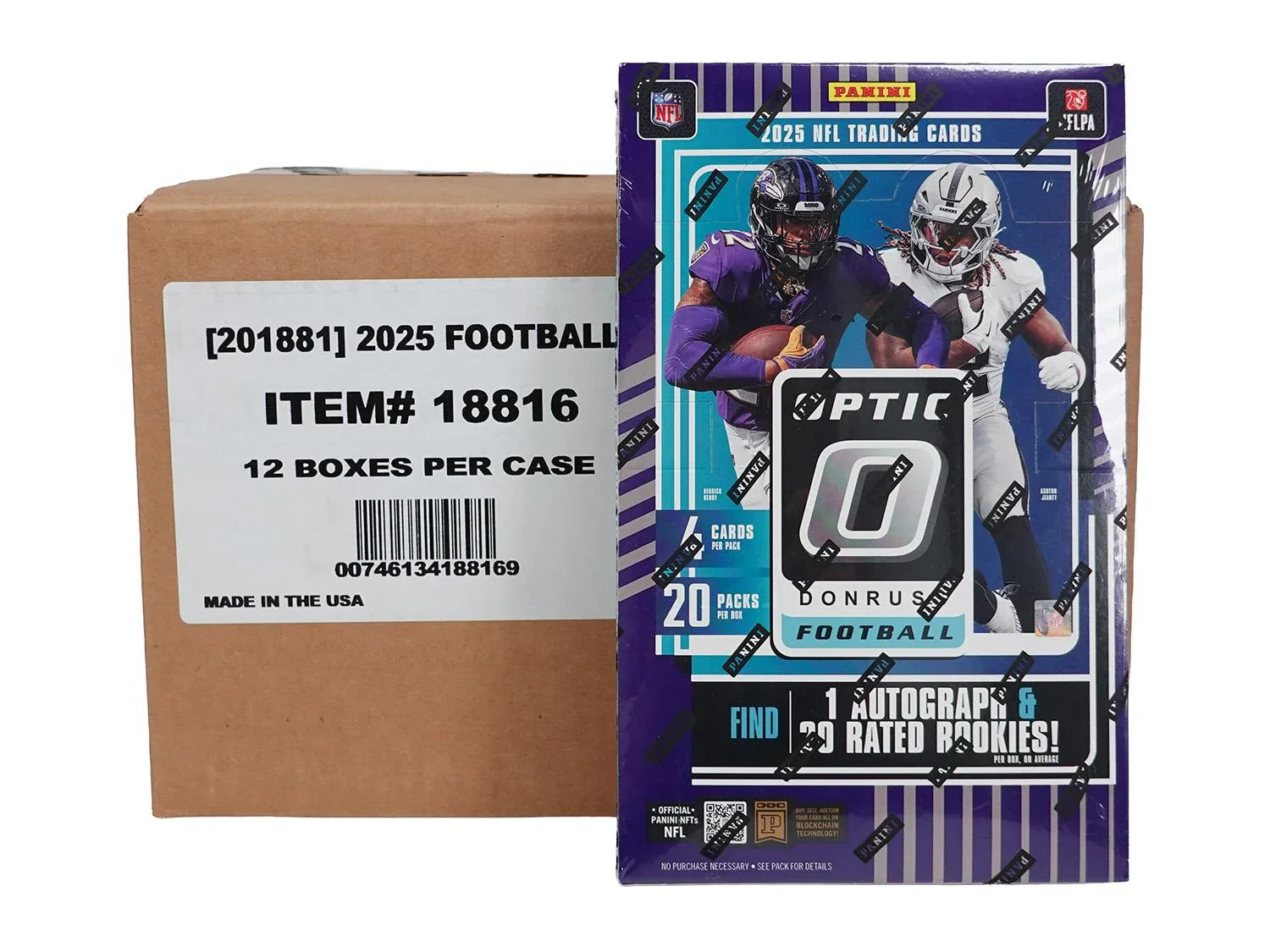 2025 Panini Donruss Optic Football Hobby 12 Box Case (Ships Sealed Only) - D