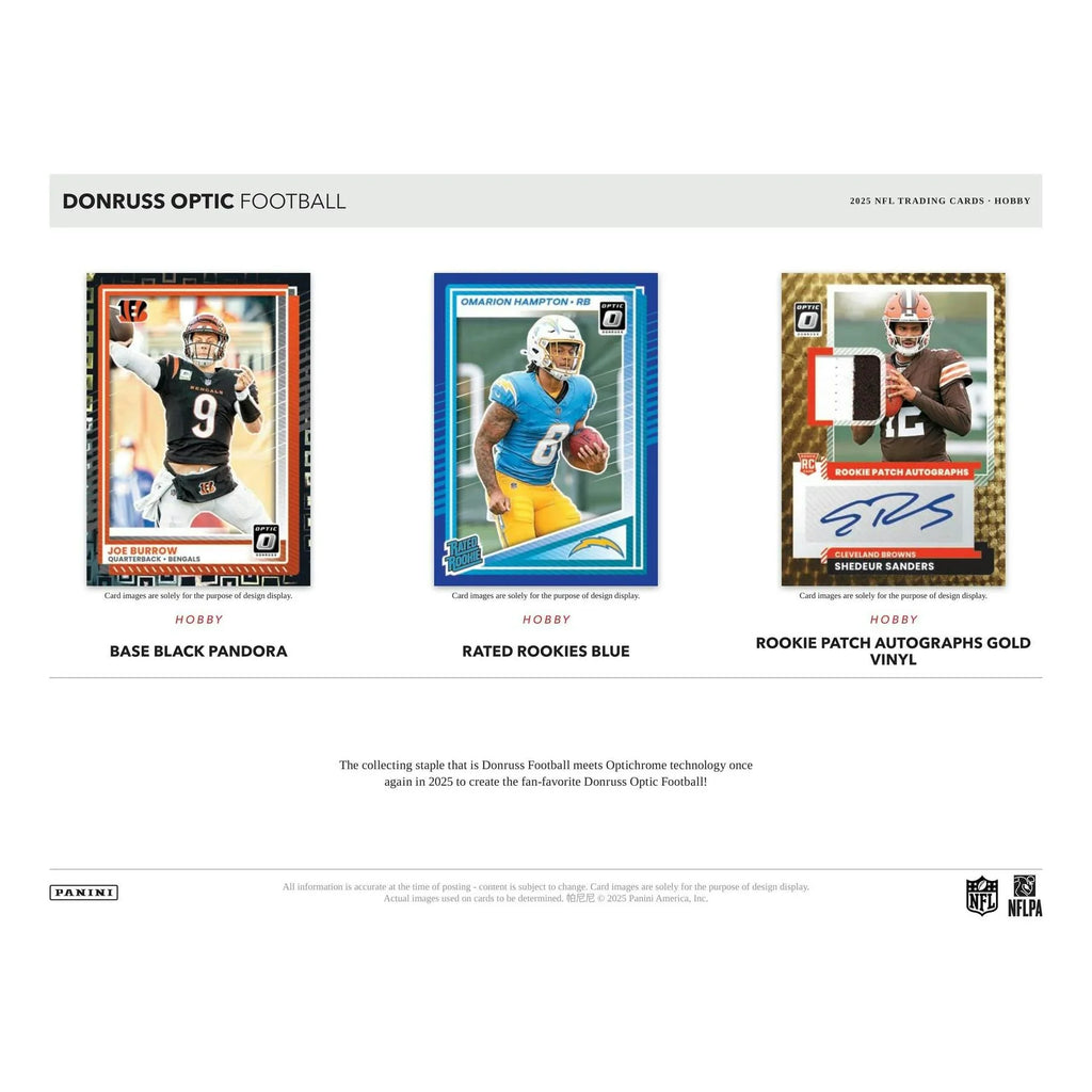 2025 Panini Donruss Optic Football Hobby 12 Box Case (Ships Sealed Only) - D