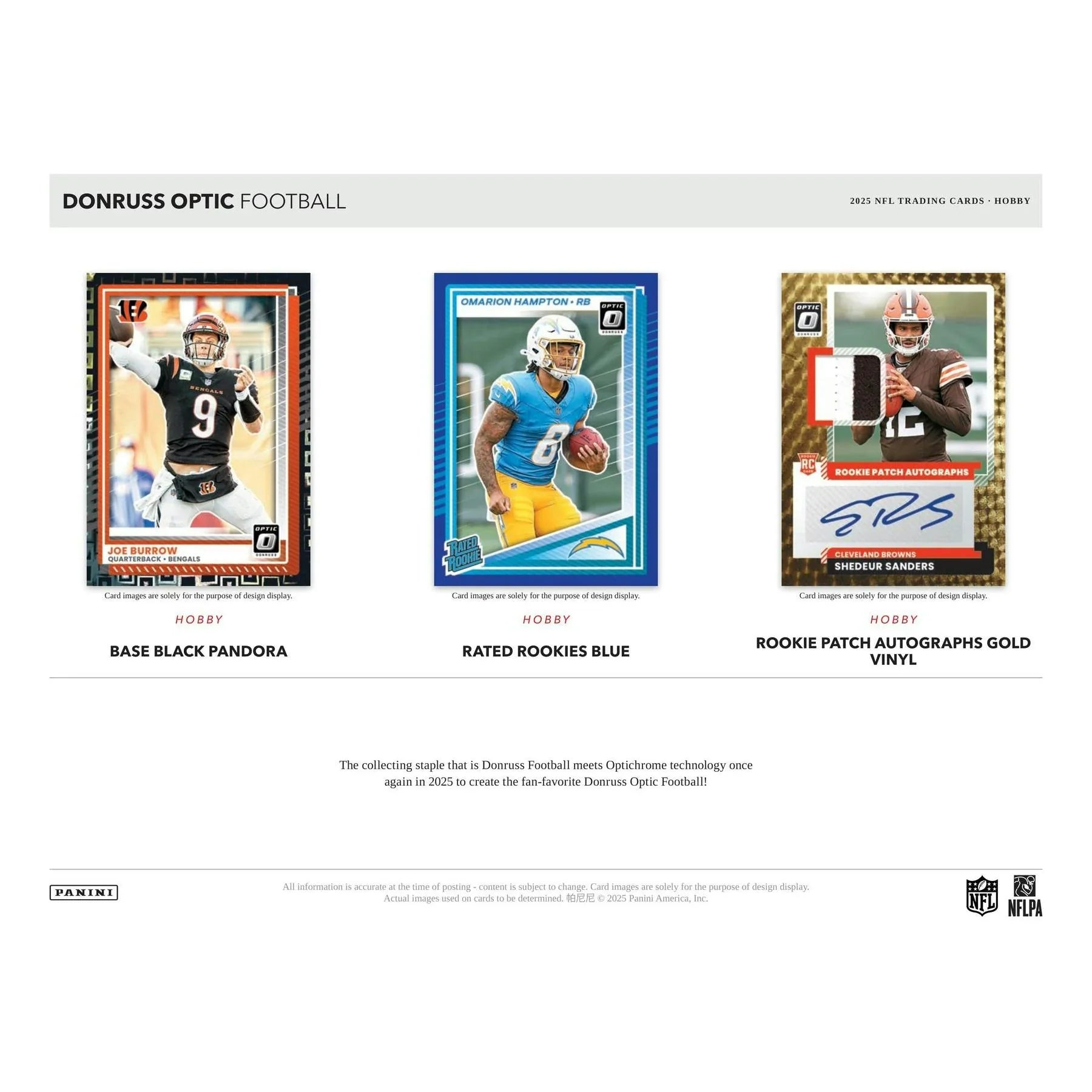 2025 Panini Donruss Optic Football Hobby 12 Box Case (Ships Sealed Only) - D