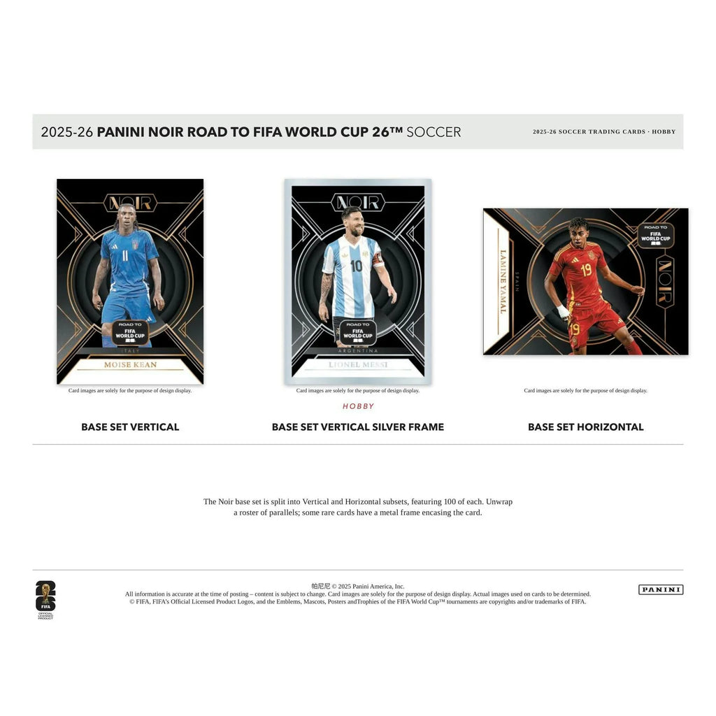 2025 26 Panini Noir Road to FIFA World Cup Soccer Hobby Box (Ships Sealed Only)