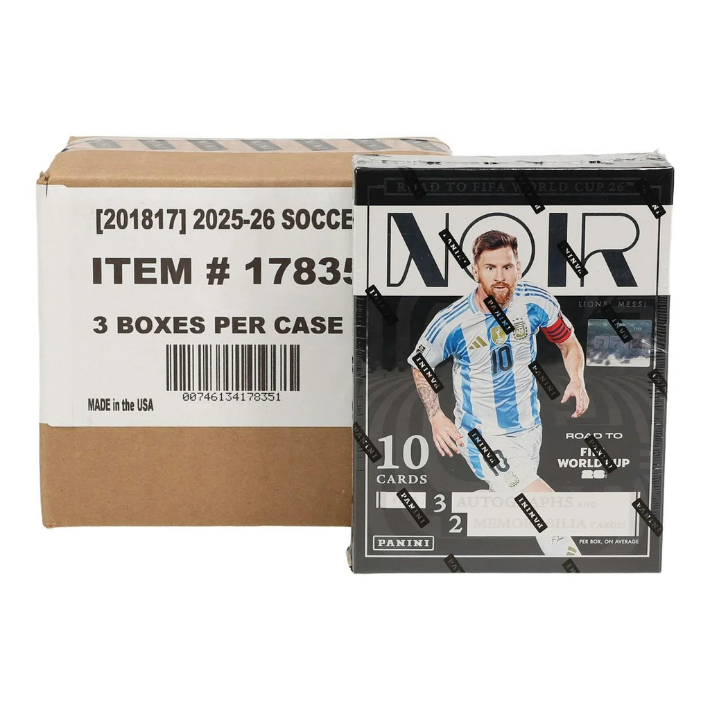 2025 26 Panini Noir Road to FIFA World Cup Soccer Hobby 3 Box Case (Ships Sealed Only) - D3