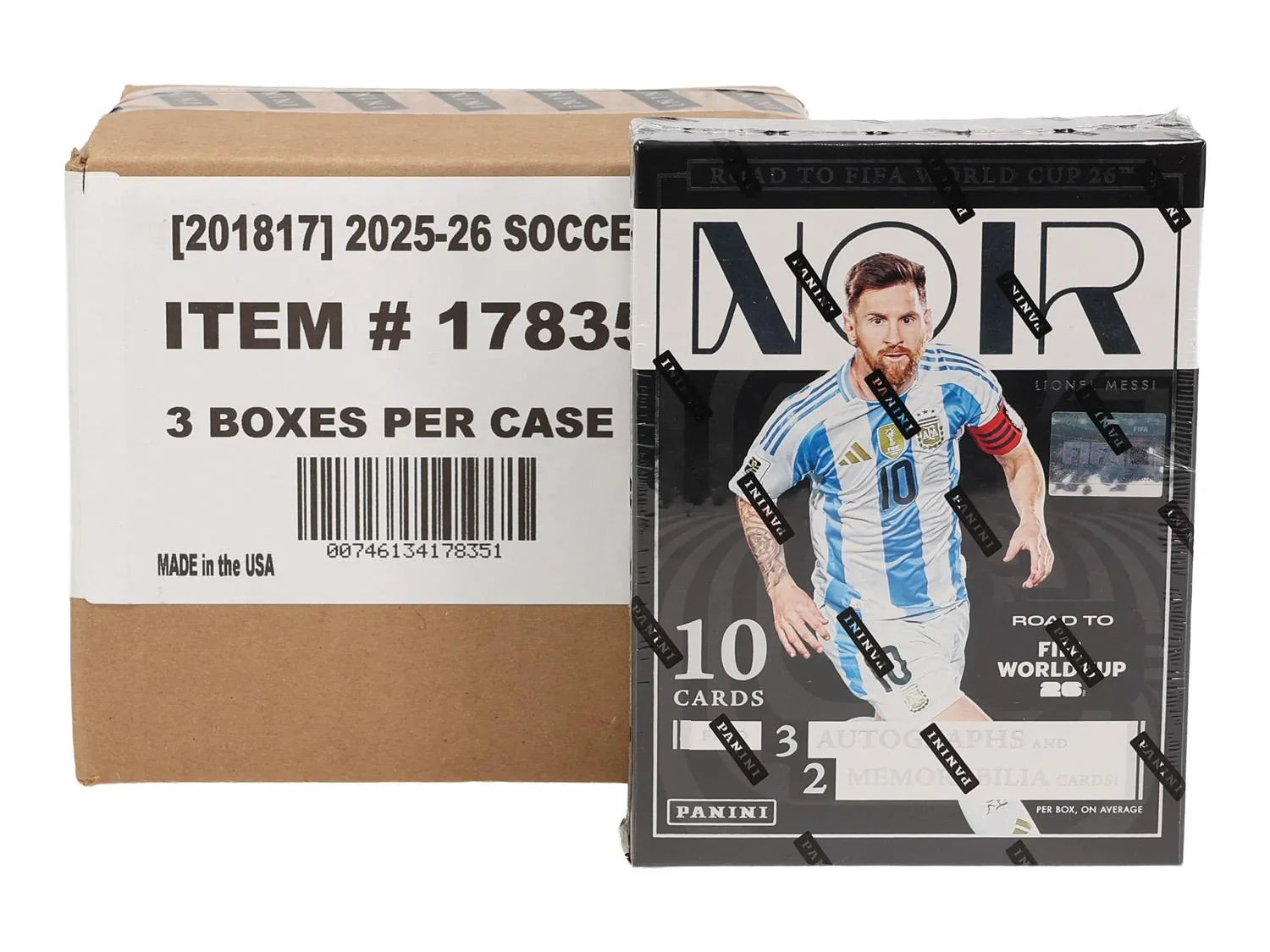 2025 26 Panini Noir Road to FIFA World Cup Soccer Hobby 3 Box Case (Ships Sealed Only) - D3